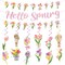 Spring Party Decorations, Hello Spring Hanging Swirls Sign Watercolor Tulip Flower Party Banner for Spring Summer Easter Baby Shower Home Office Classroom Decor